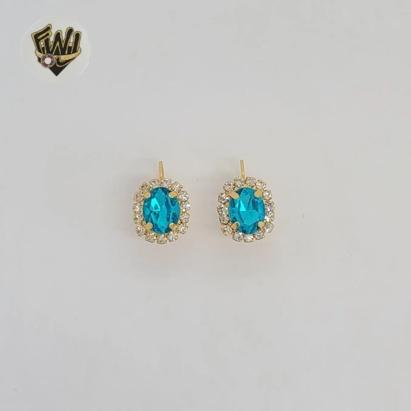 (1-1161-1) Gold Laminate - Zircon Dangle Earrings - BGO