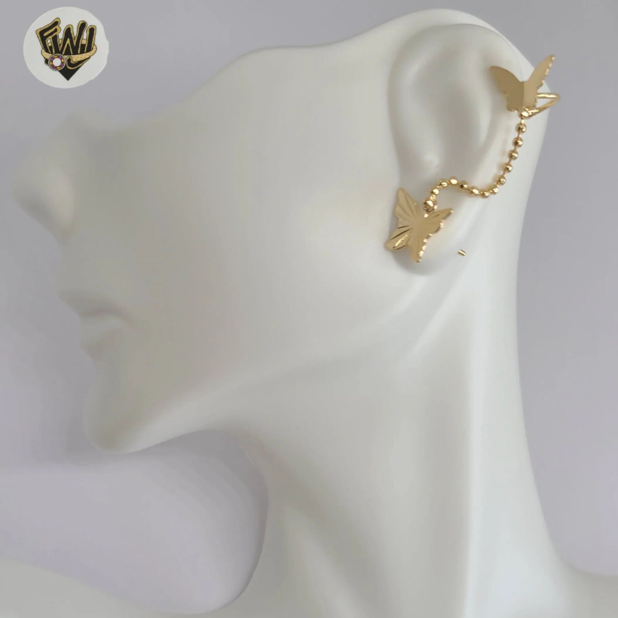 (1-1238-5) Gold Laminate - Butterfly Earrings - BGF