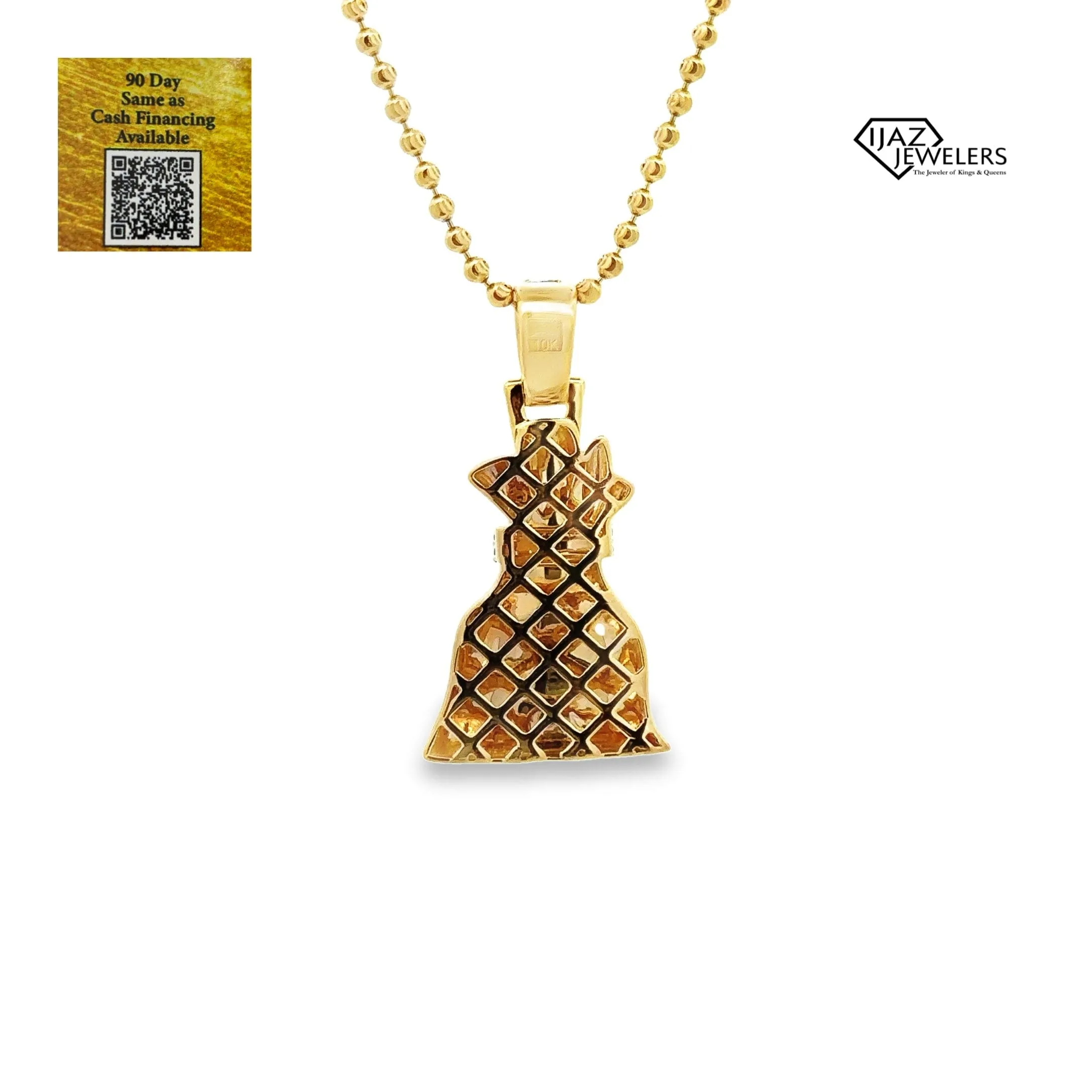 10K Gold 0.33 CTW Diamond Money Bag Charm