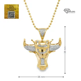 10K Gold 0.50 CTW Diamond Bull Charm