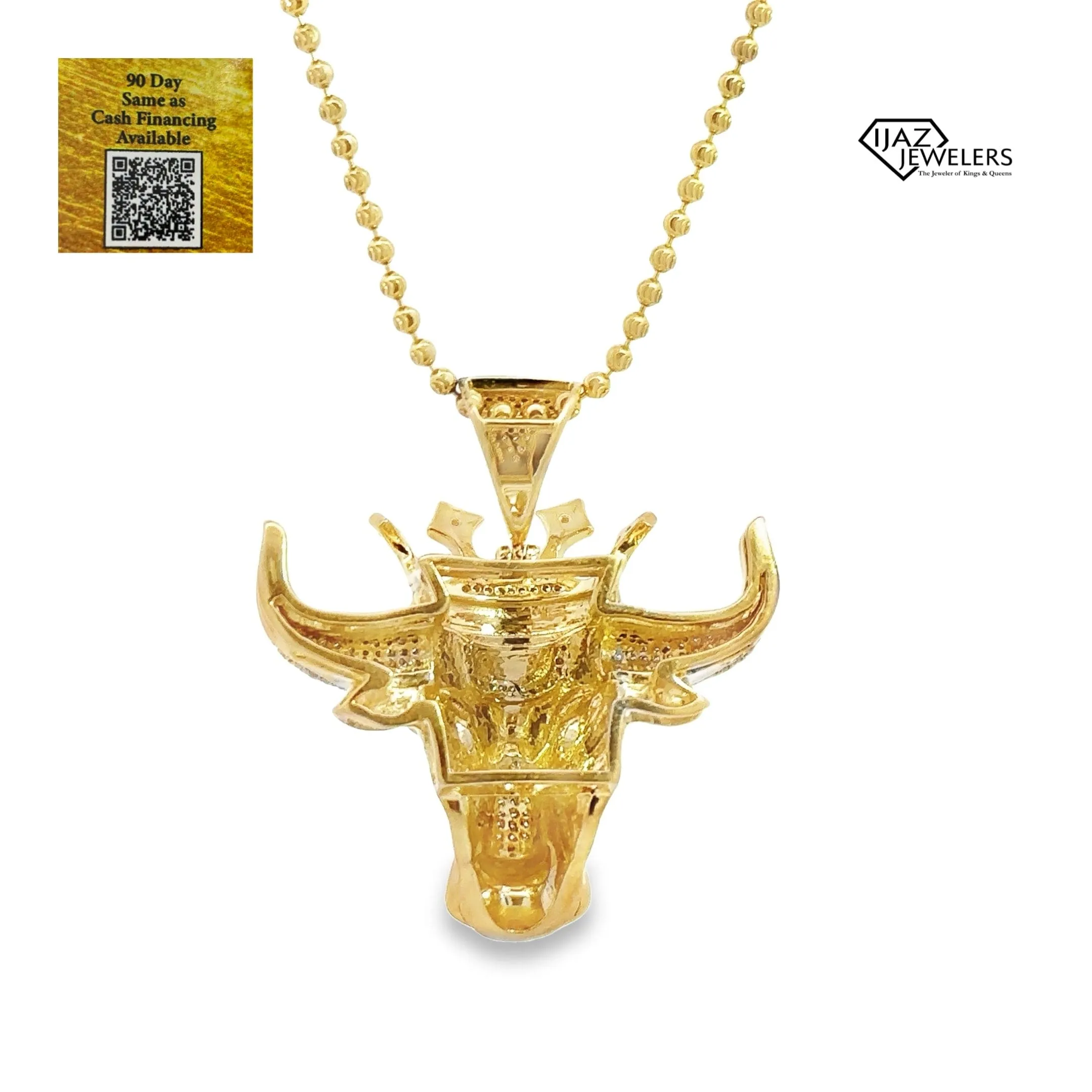 10K Gold 0.50 CTW Diamond Bull Charm