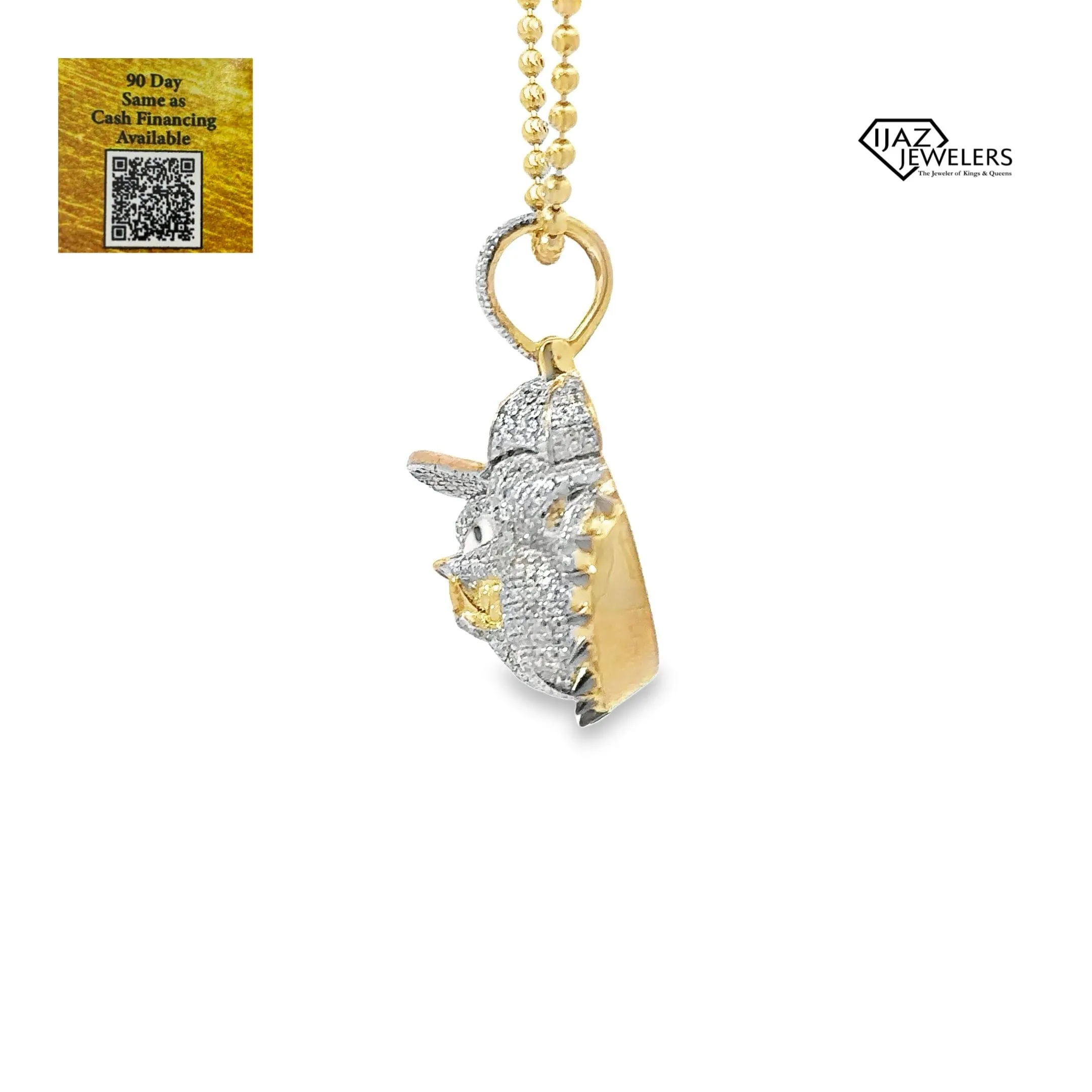 10K Gold 1.28 CTW Diamond Bulldog Charm