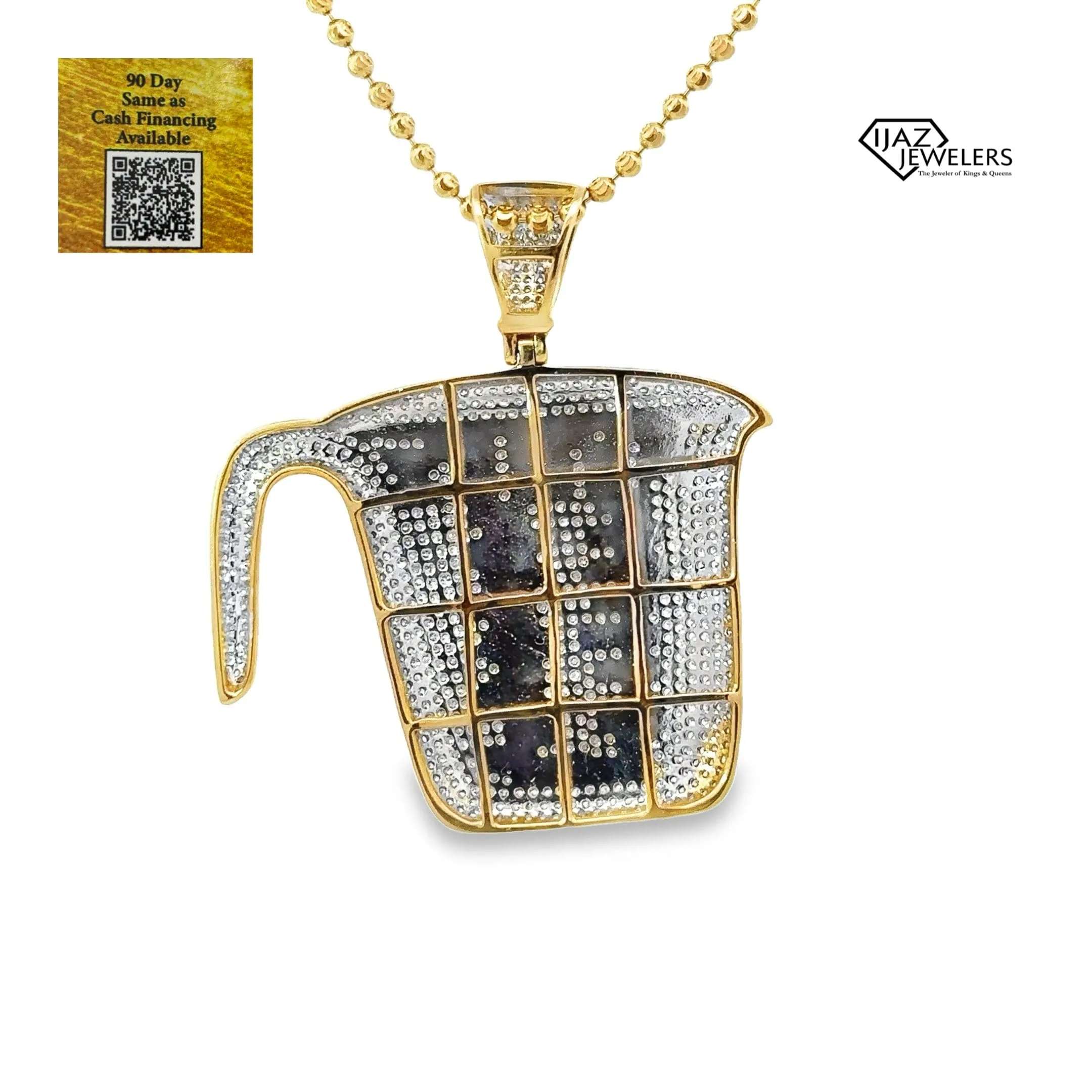 10K Gold 1.51 CTW Diamond Pyrex Charm