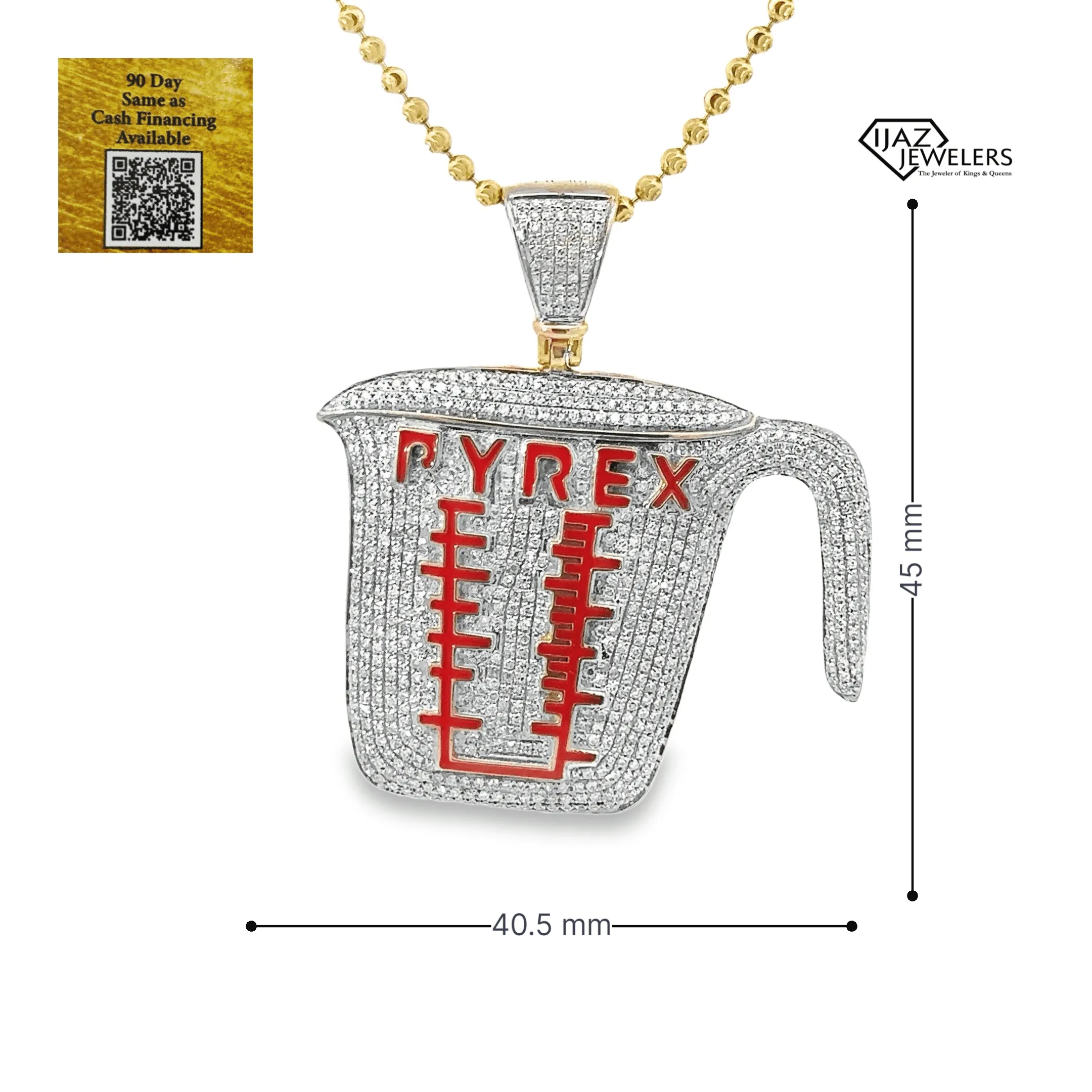 10K Gold 1.51 CTW Diamond Pyrex Charm