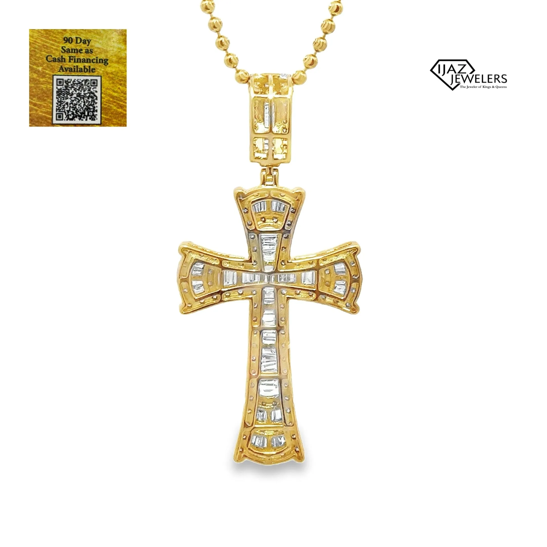 10K Gold 2.25 CTW Diamond Cross Charm