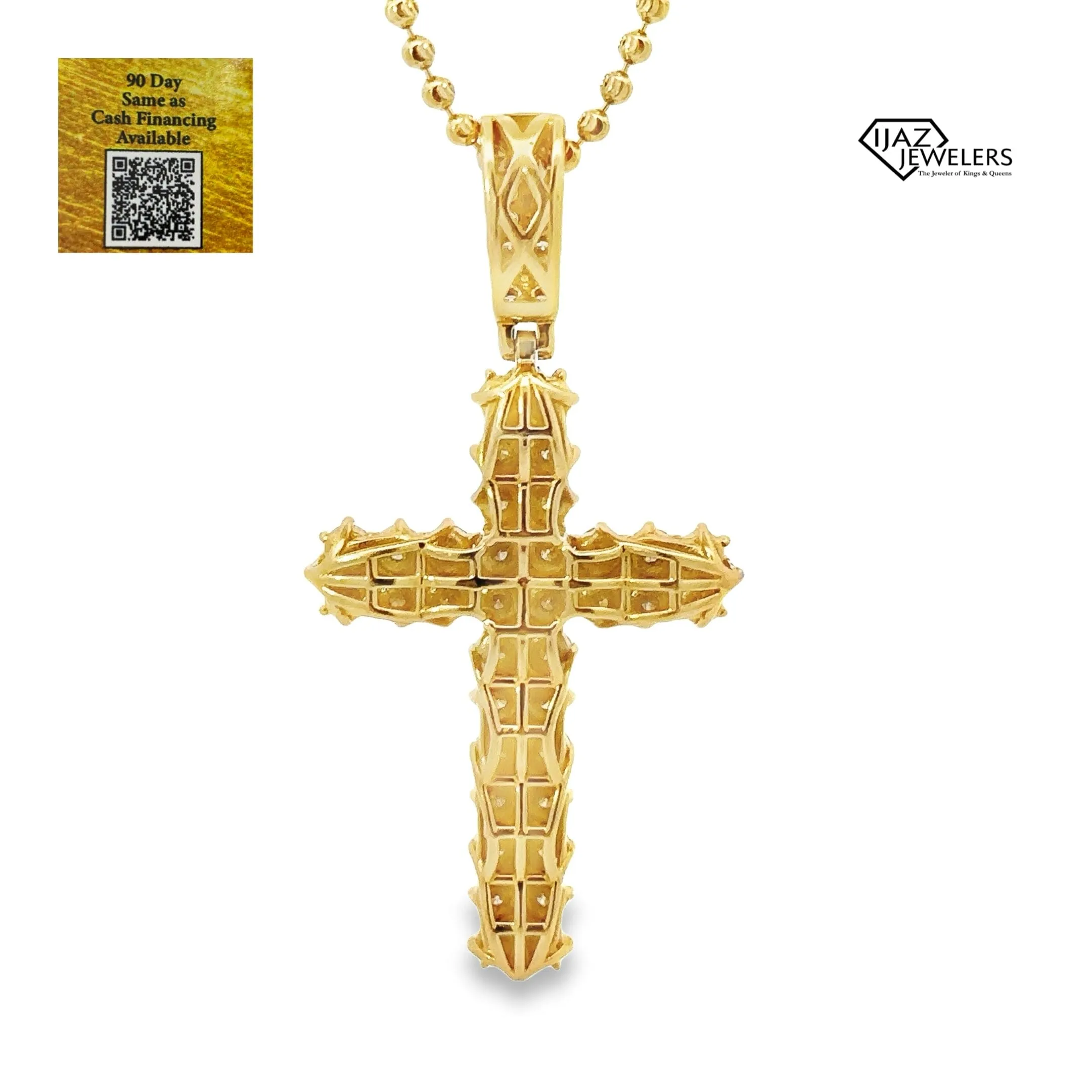 10K Gold 3.28 CTW Diamond Cross Charm