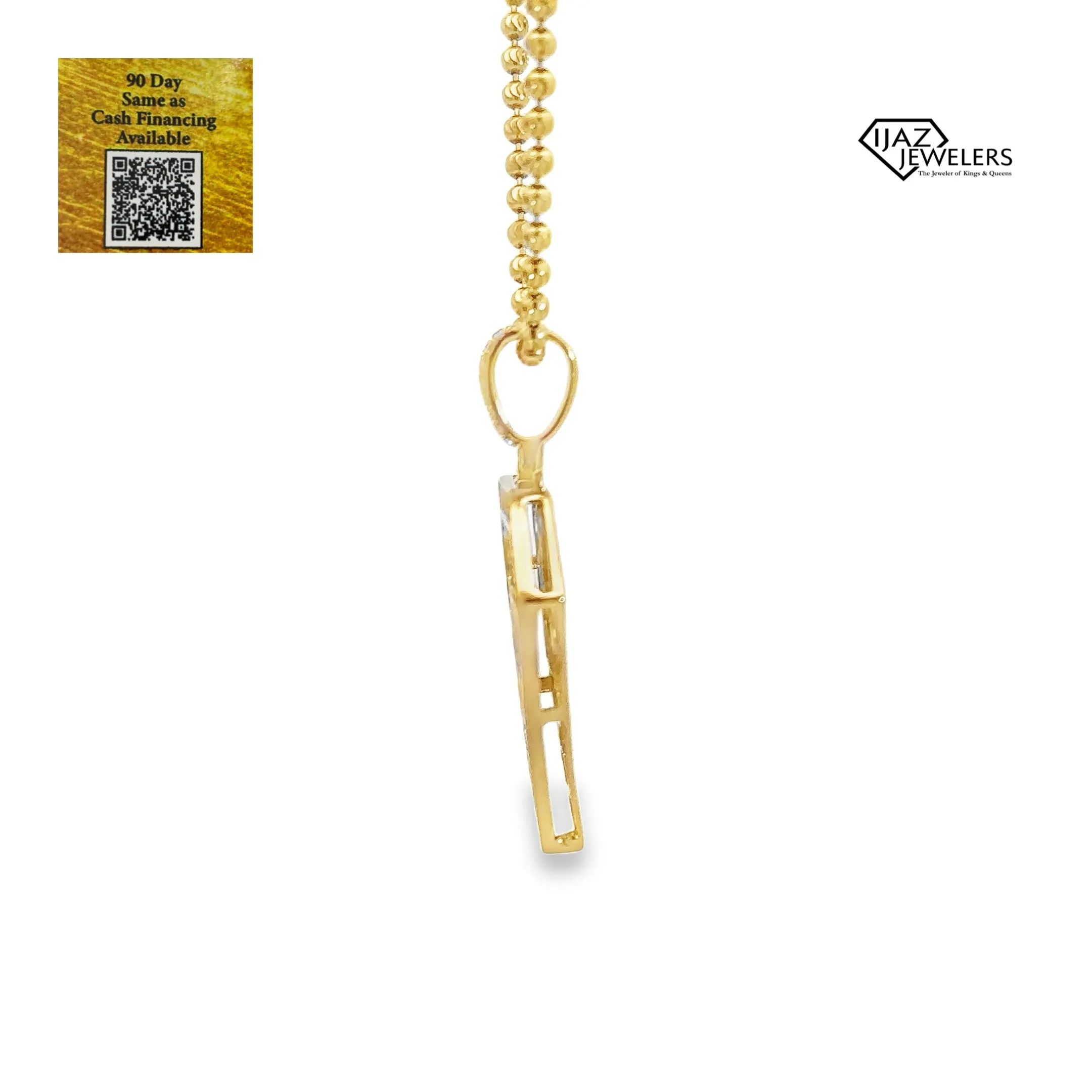 10K Gold Two Tone 0.74 CTW Diamond Superman Style Charm