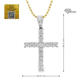 10K White Gold 4.00 CTW Diamond Cross Charm