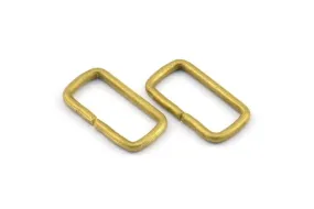 13mm Rectangle Jump Ring - 50 Raw Brass Rectangle Connectors Jump Rings (13.5x7mm) D0235--Y014