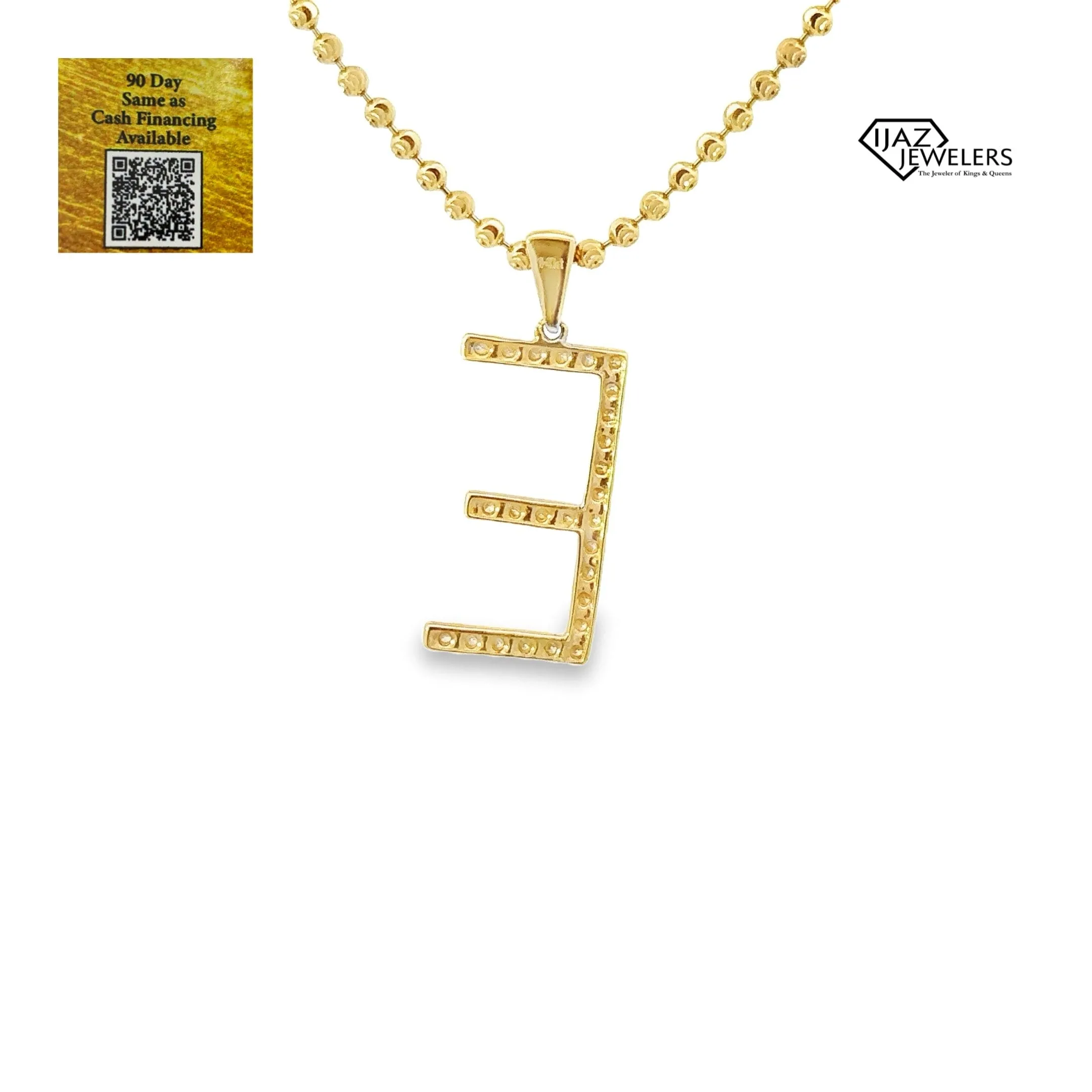 14K Gold 0.45 CTW Diamond E Charm