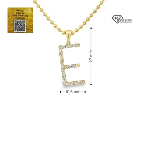 14K Gold 0.45 CTW Diamond E Charm