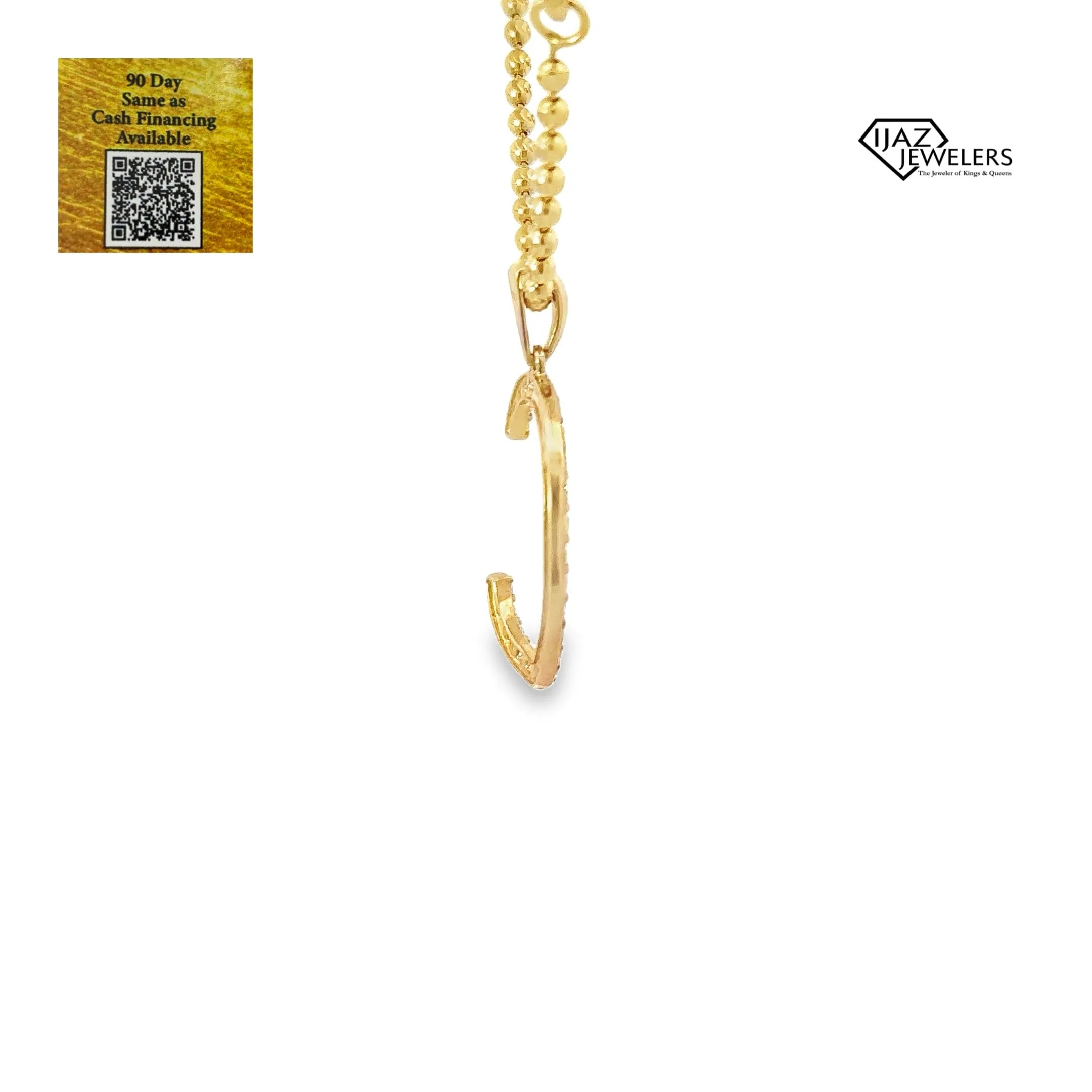 14K Gold 0.53 CTW Diamond C Charm