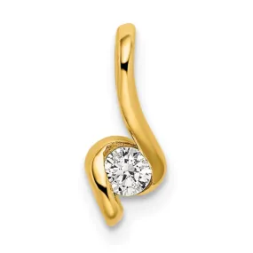 14K Gold Lab Grown Diamond Solitaire Pendant