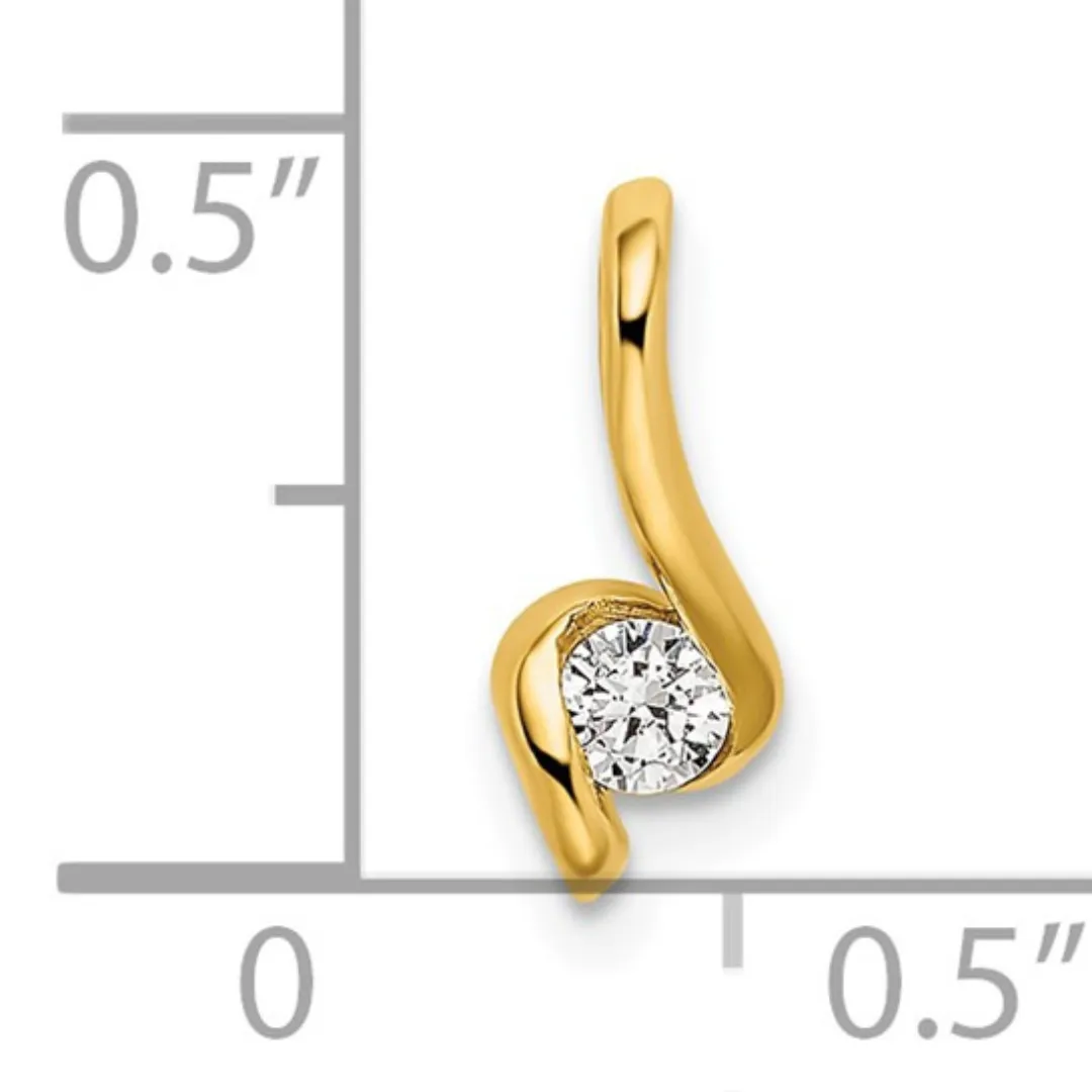 14K Gold Lab Grown Diamond Solitaire Pendant