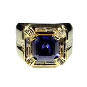 1.8ctw Diamond Baguette Men's Ring 18K Gold