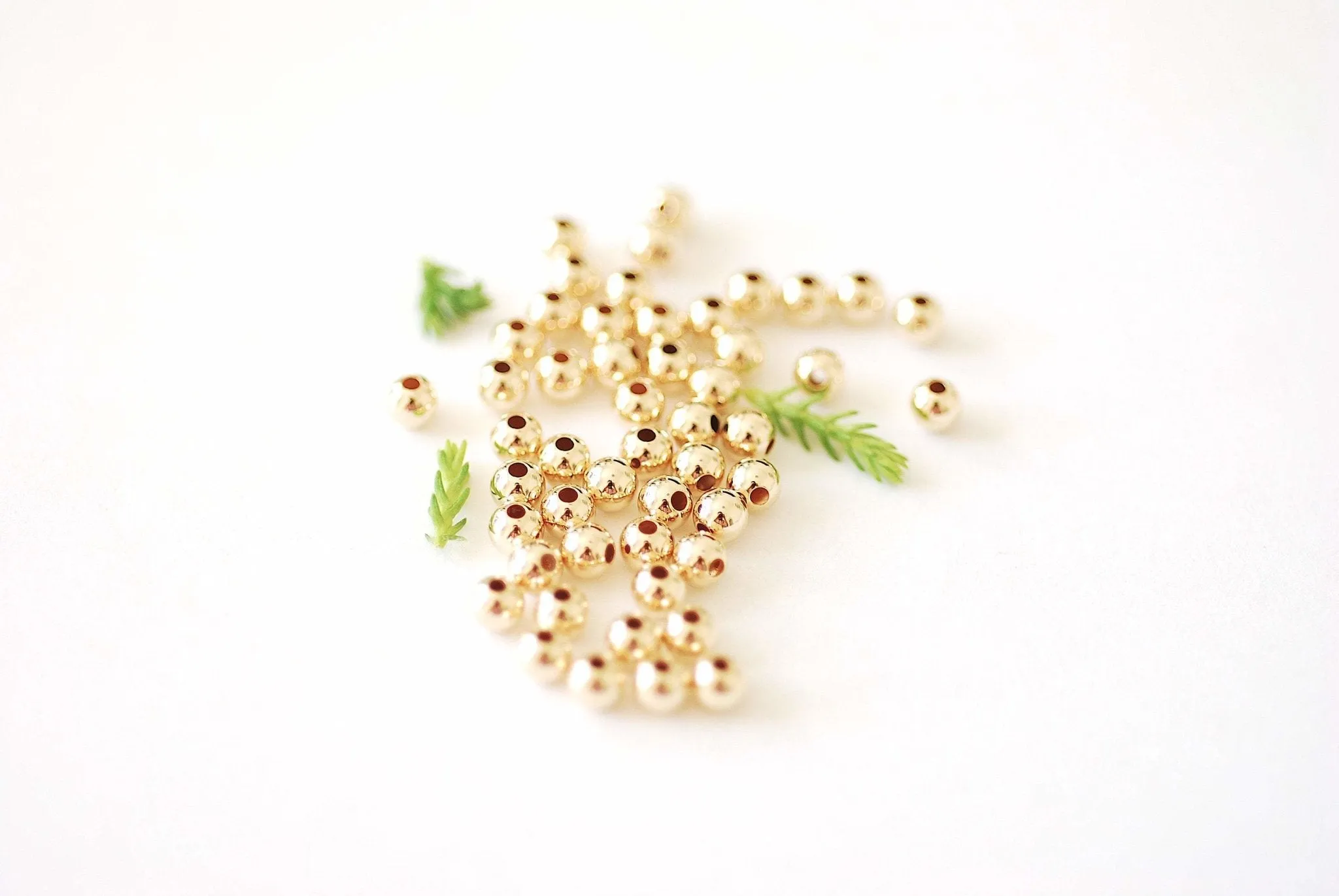 4.0mm Bead Gold-Filled 1.5mm Hole, (10 Pack) Wholesale Jewelry Making Beads