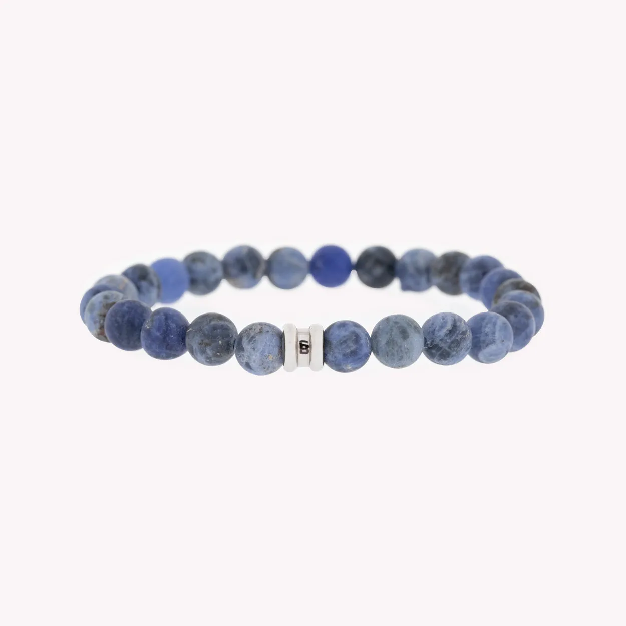 8mm Round Gemstone Bracelet Matt Blue