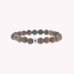 8mm Round Gemstone Bracelet Matt Rainbow