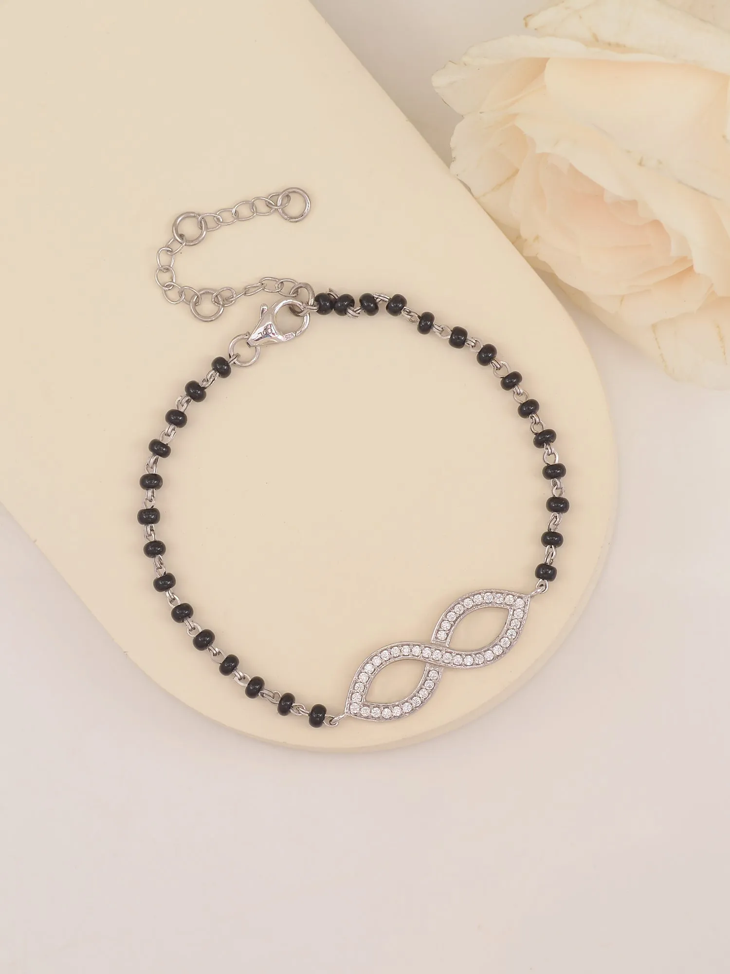 925 Sterling Silver Infinity Mangalsutra Bracelet For Women