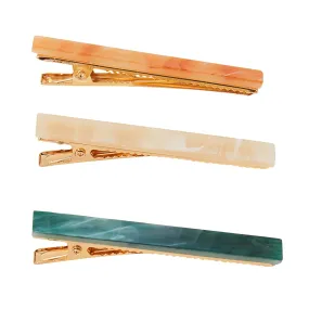 Accessorize London Multi Mottled Resin Snap Clips Pack Of 3