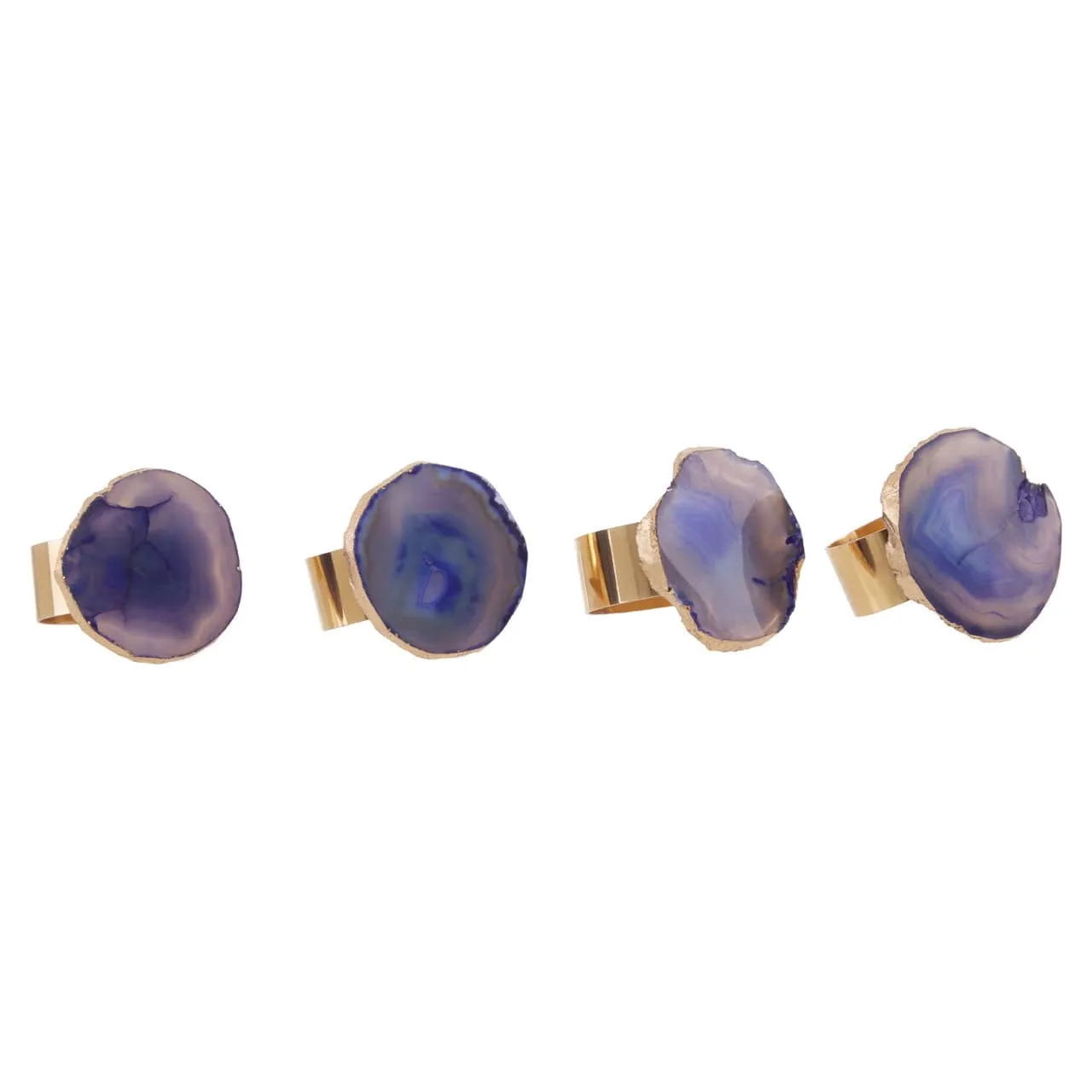 Agata Blue Agate Napkin Rings