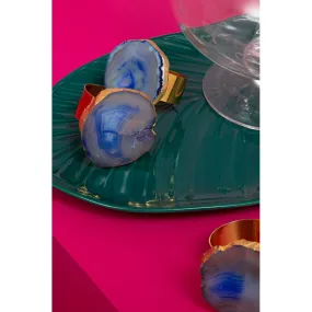 Agata Blue Agate Napkin Rings