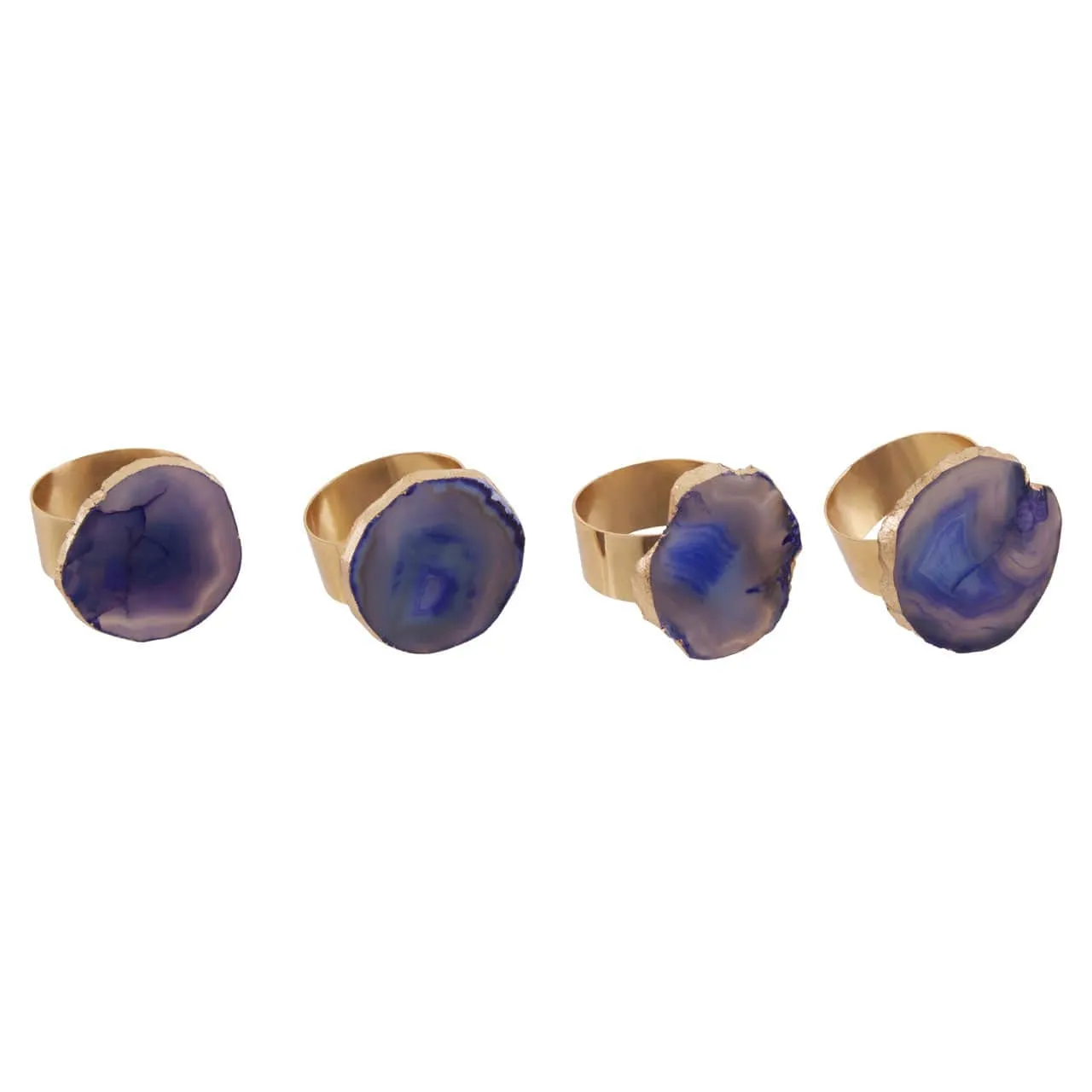 Agata Blue Agate Napkin Rings