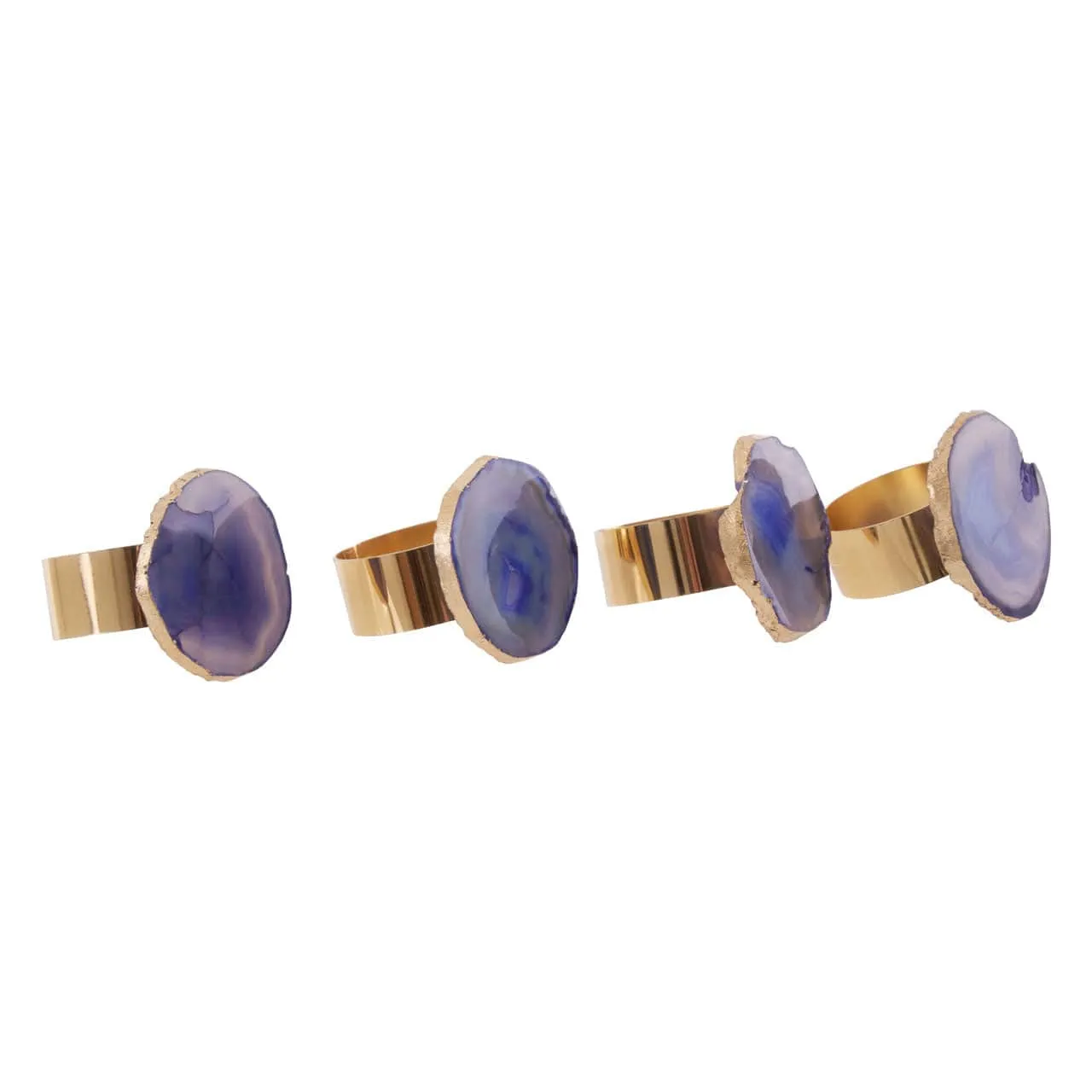 Agata Blue Agate Napkin Rings