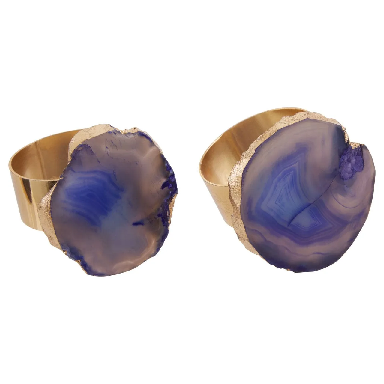 Agata Blue Agate Napkin Rings