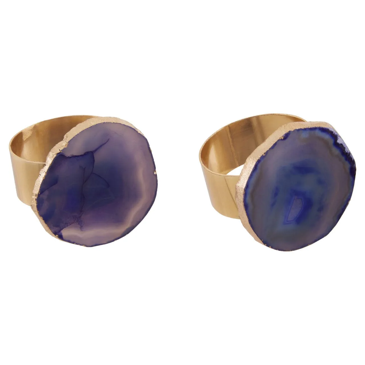 Agata Blue Agate Napkin Rings