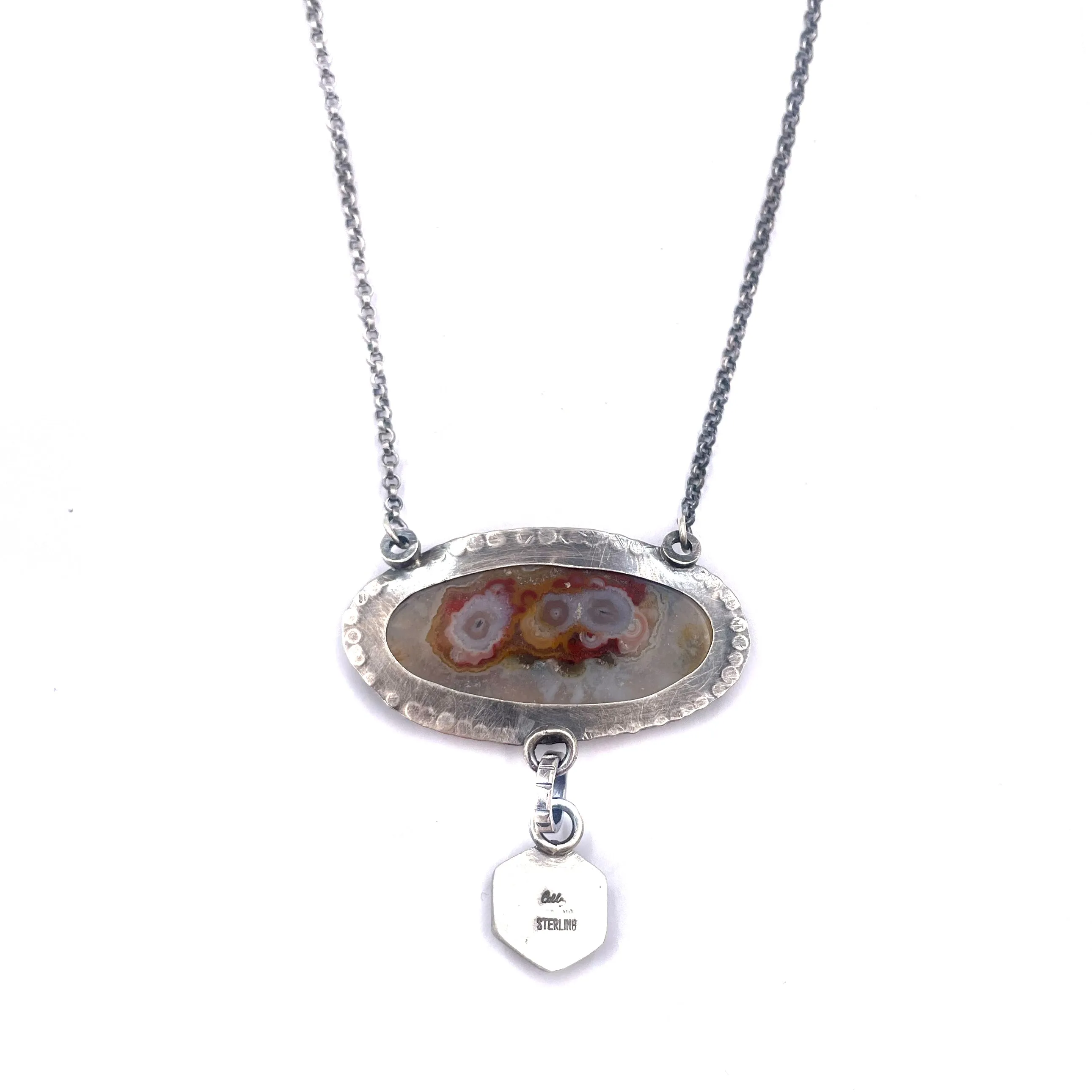 Agate and Garnet Drop Pendant