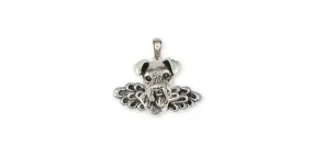 Airedale Terrier Angel Pendant Jewelry Sterling Silver Handmade Dog Pendant AR16-AP