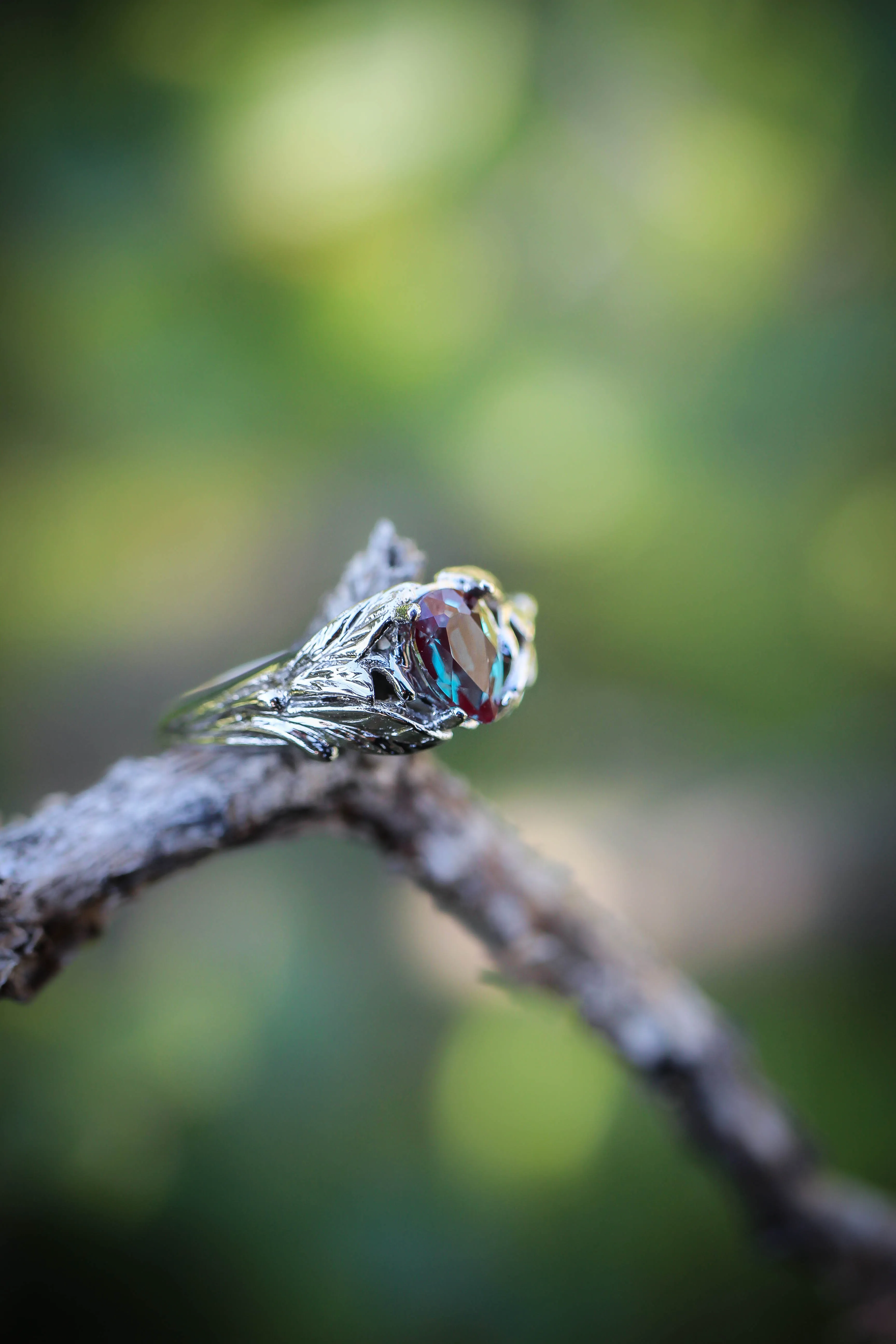 Alexandrite engagement ring, rose gold / Wisteria