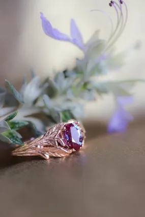 Alexandrite engagement ring, rose gold / Wisteria