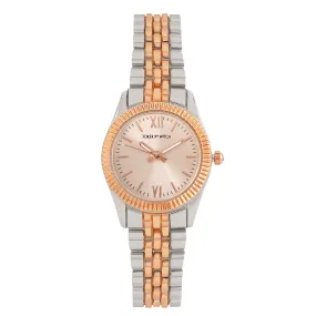 Arina Rosegold Dial Dualtone Metallic Strap Watch