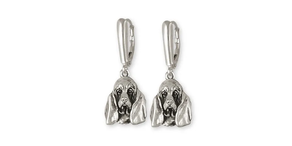 Basset Hound Earrings Jewelry Sterling Silver Handmade Dog Earrings BAS6-E