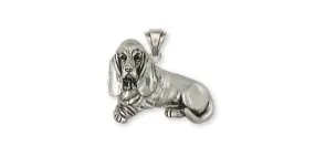 Basset Hound Pendant Jewelry Sterling Silver Handmade Dog Pendant BAS4-P