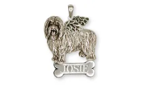 Bearded Collie Angel Pendant Handmade Sterling Silver Dog Jewelry BCL1-ANP