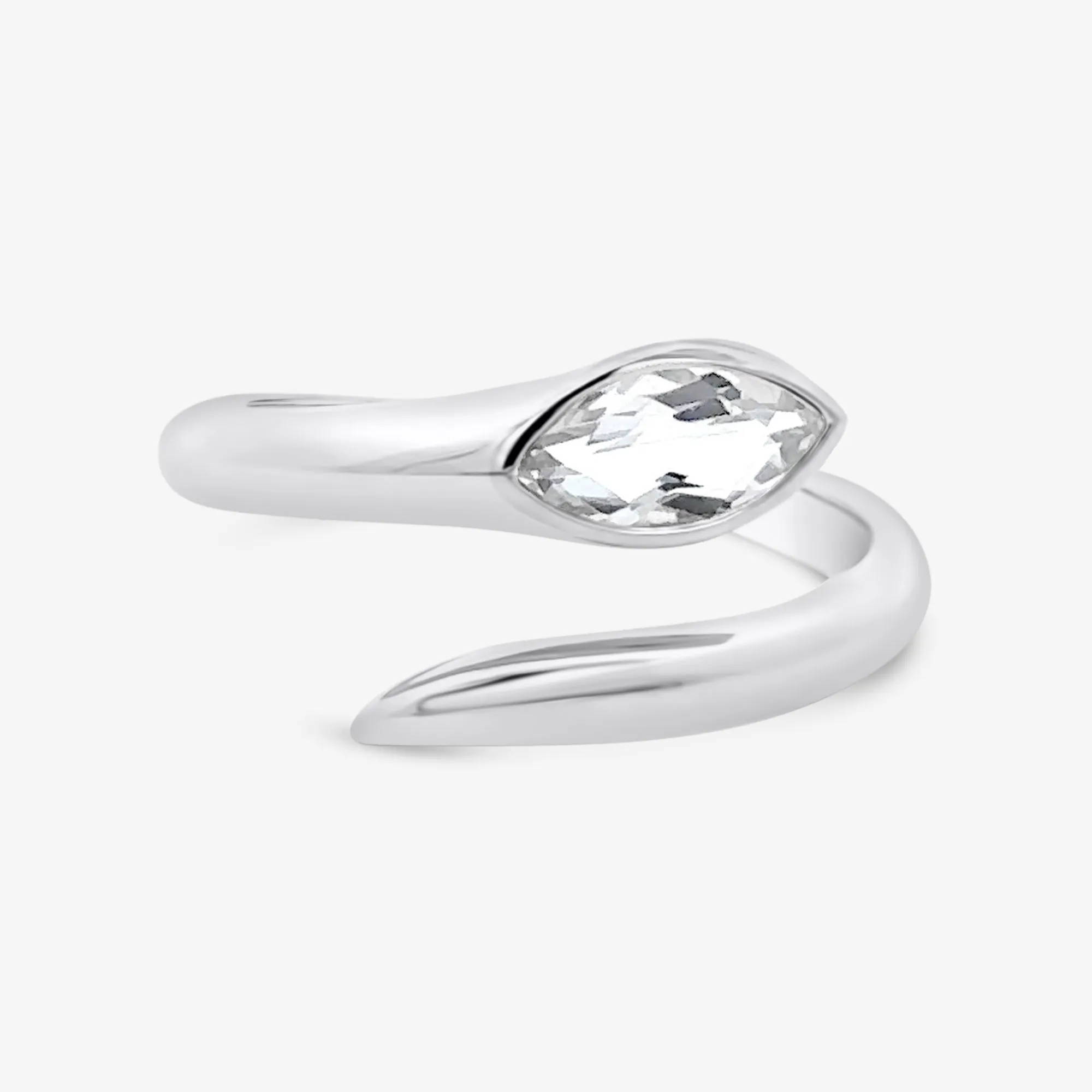 Bezel Set Marquise Single Wrap Ring