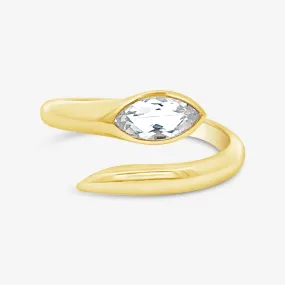 Bezel Set Marquise Single Wrap Ring