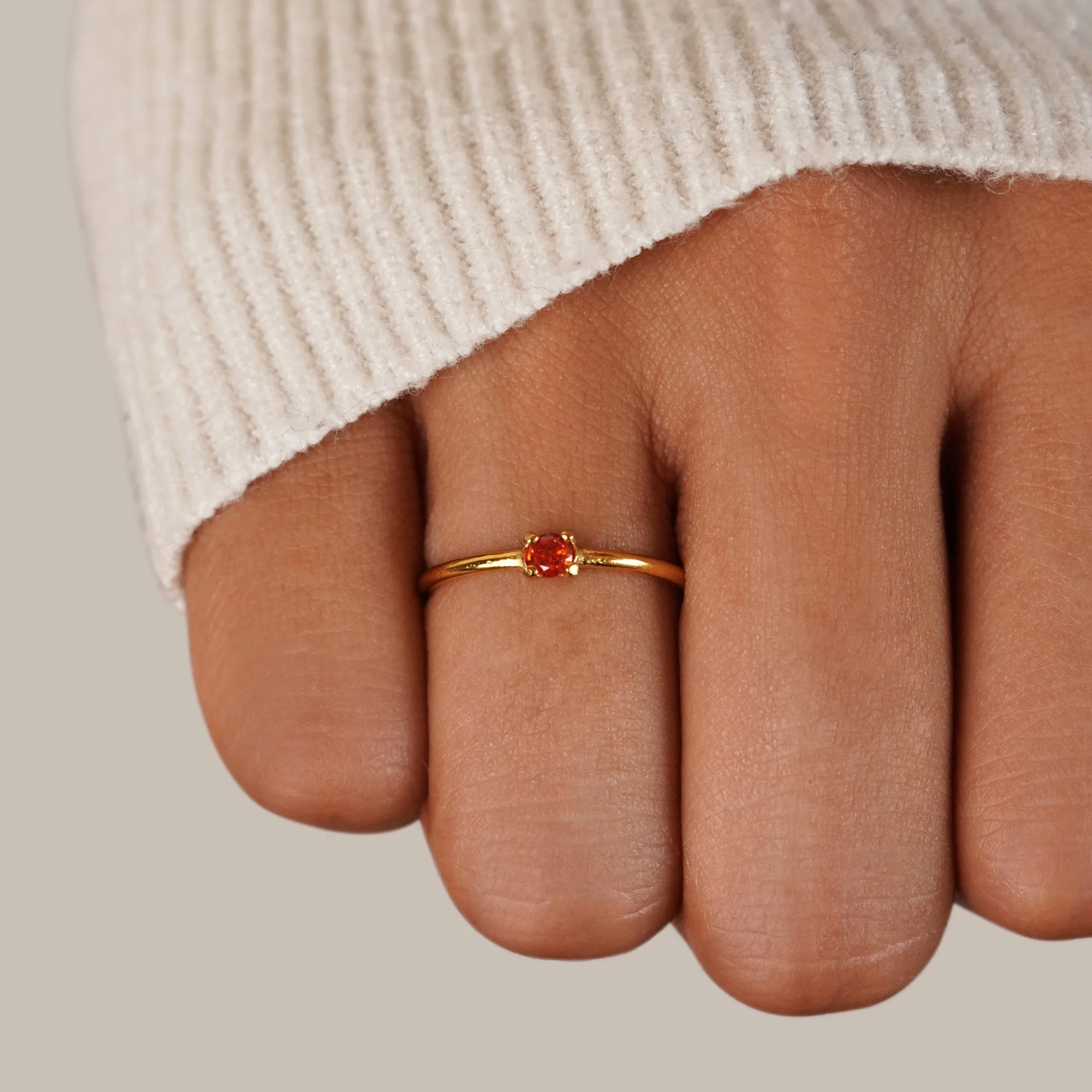 Birthstone 18K Gold Rings