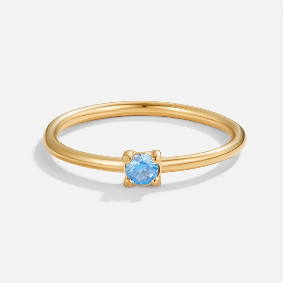 Birthstone 18K Gold Rings