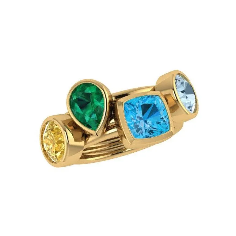 Birthstone Stacking Rings Gold