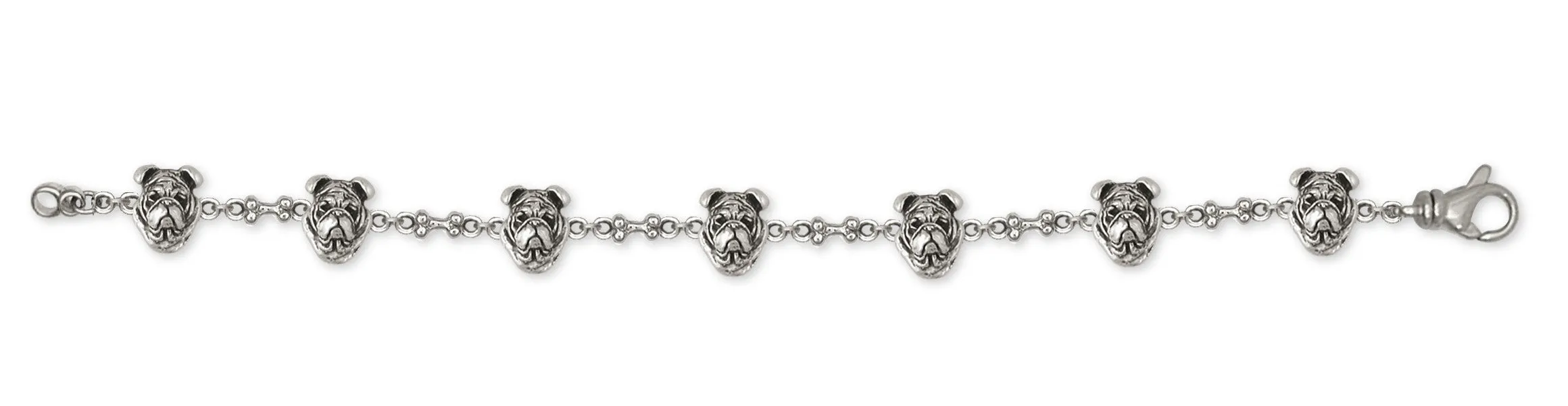 Bulldog Bracelet Jewelry Sterling Silver Handmade Dog Bracelet BD20-BR