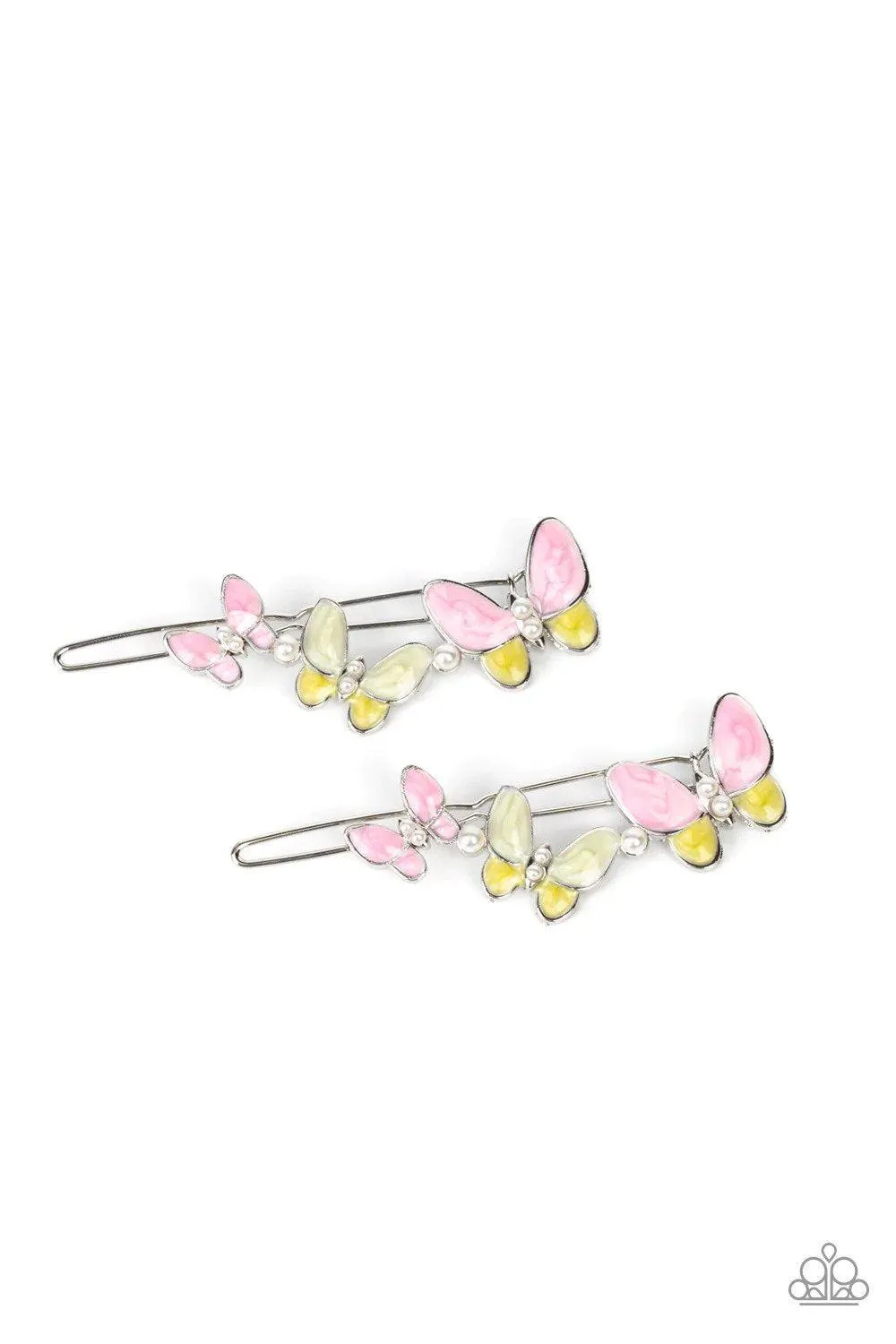 Bushels of Butterflies Pink Hair Clips - Paparazzi Accessories