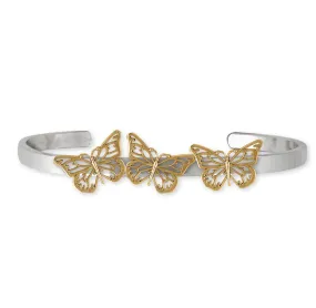 Butterfly Bracelet Jewelry Silver And 14k Gold Handmade Butterfly Bracelet BY1-TNCB