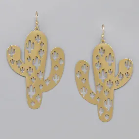 Cactus Cutout Filigree Drop Earrings