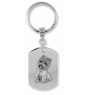 Cairn Terrier Key Ring Jewelry Sterling Silver Handmade Dog Key Ring CNWT1-KE