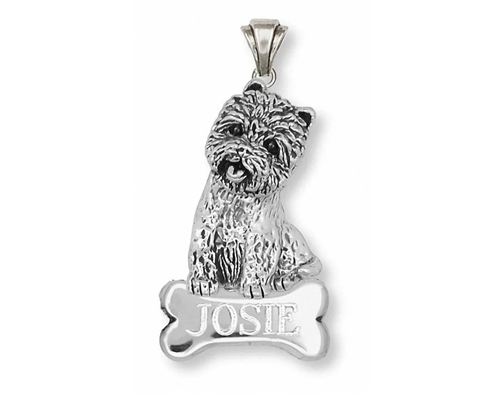 Cairn Terrier Pendant Jewelry Sterling Silver Handmade Dog Pendant CNWT1-NP