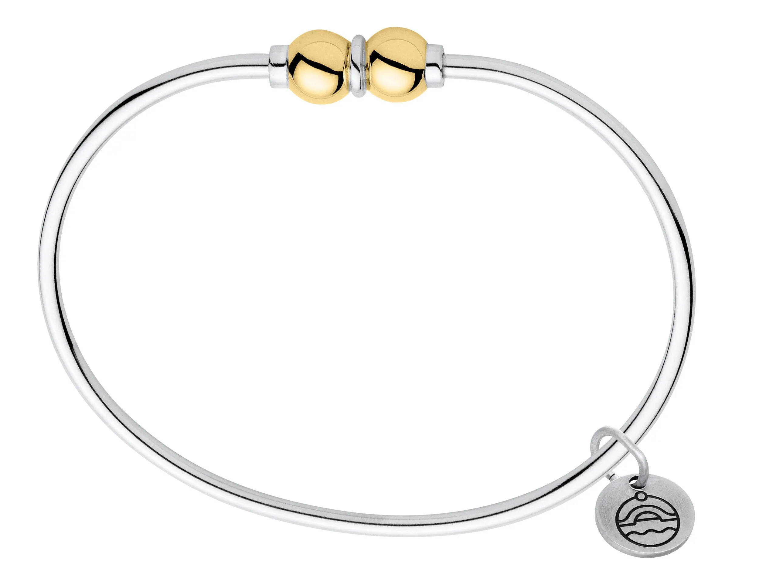 Cape Cod Double Gold Ball Bangle Bracelet